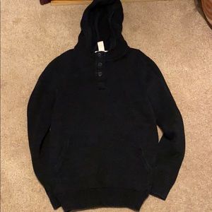 H&M Black Buttoned Sweater Hoodie